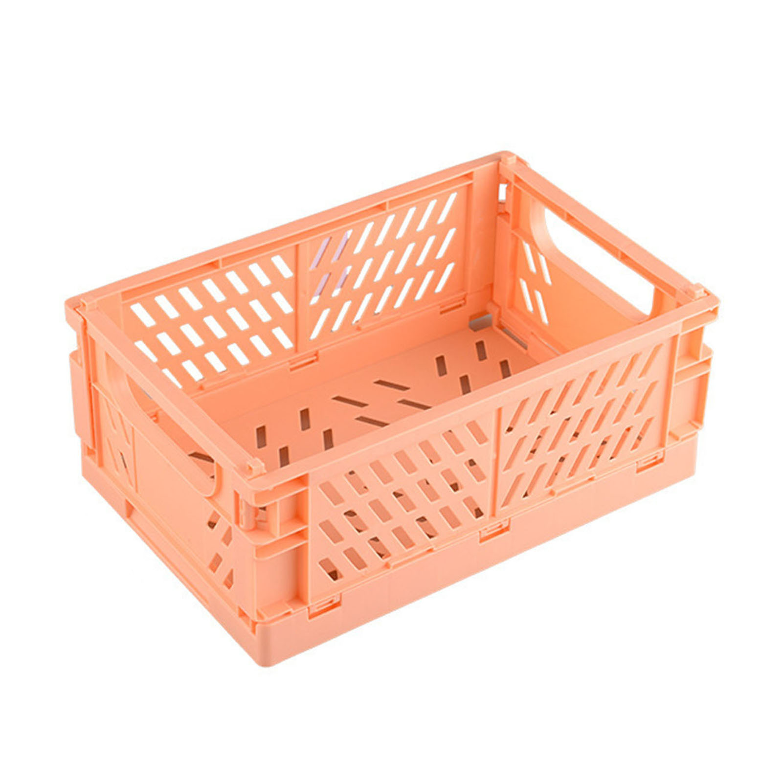 Collapsible Milk Crate Bins Set of 4 Asking Plastic 42 L Folding Storage Basket 